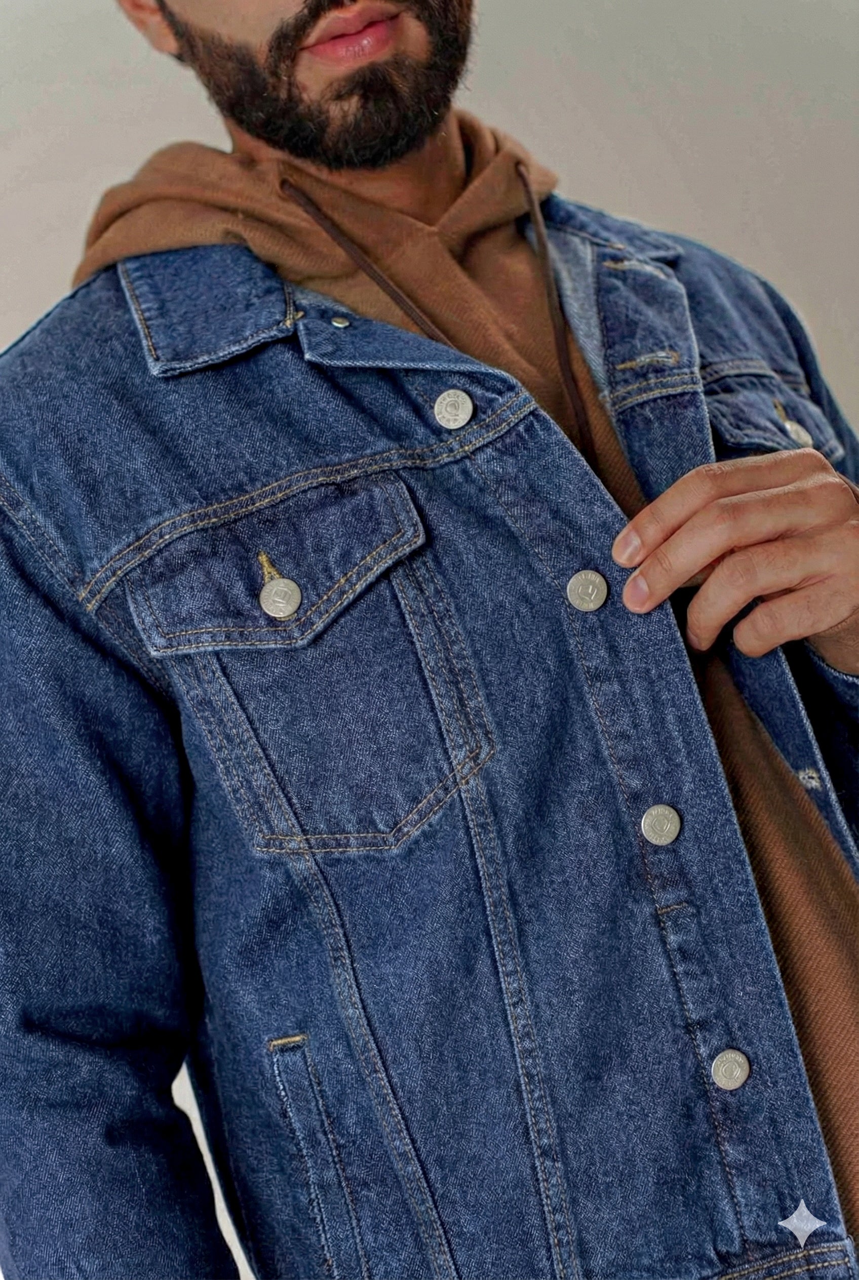Chaqueta Denim Oversized Hombre