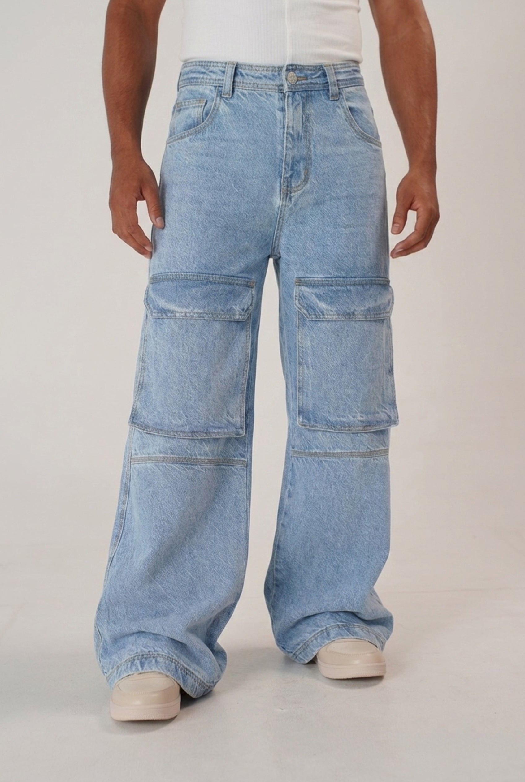 Jean Cargo Wide Leg Hombre