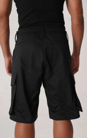 BERMUDA NEGRA CARGO REGULAR HOMBRE 