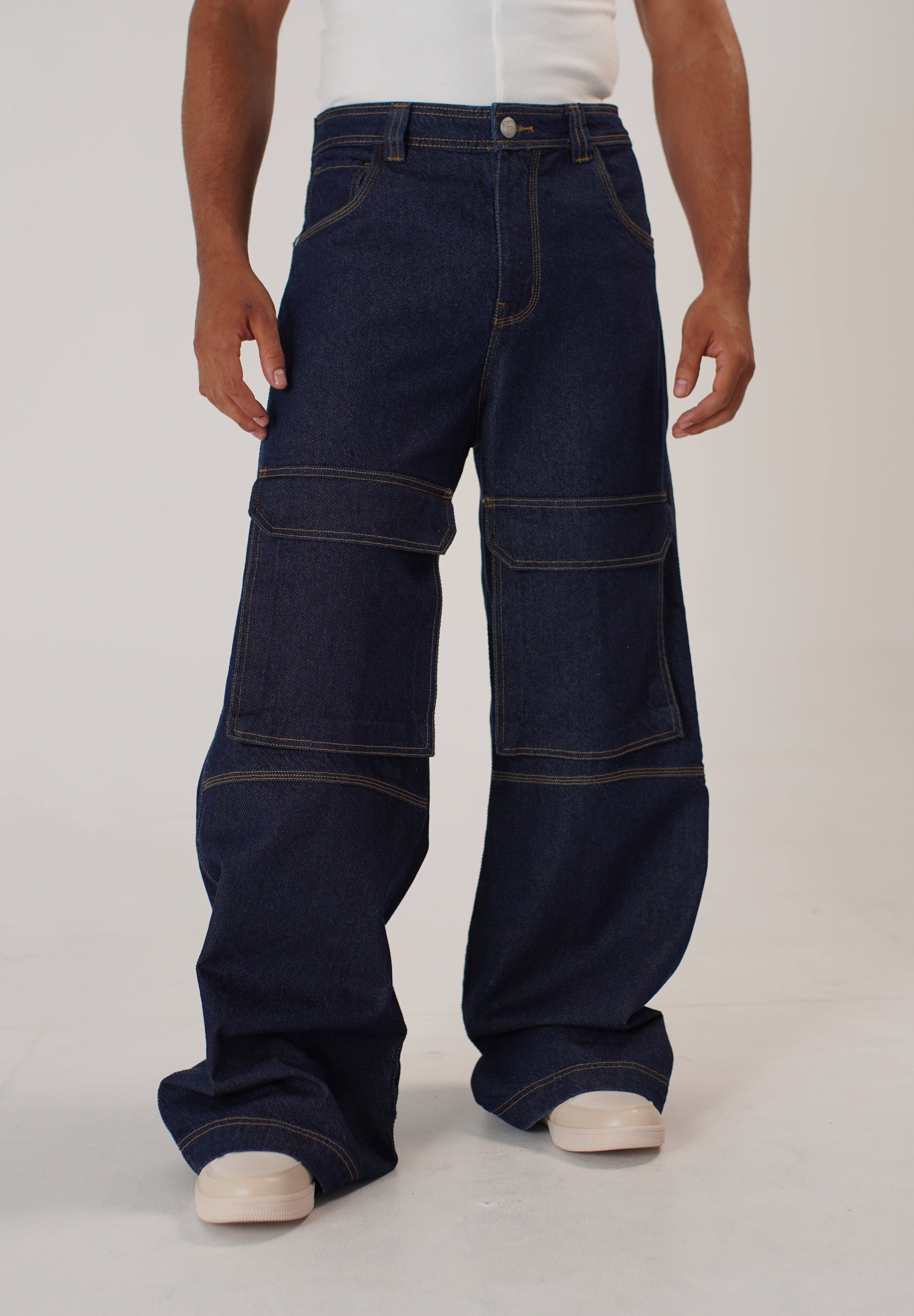 Jean Cargo Wide Leg Hombre