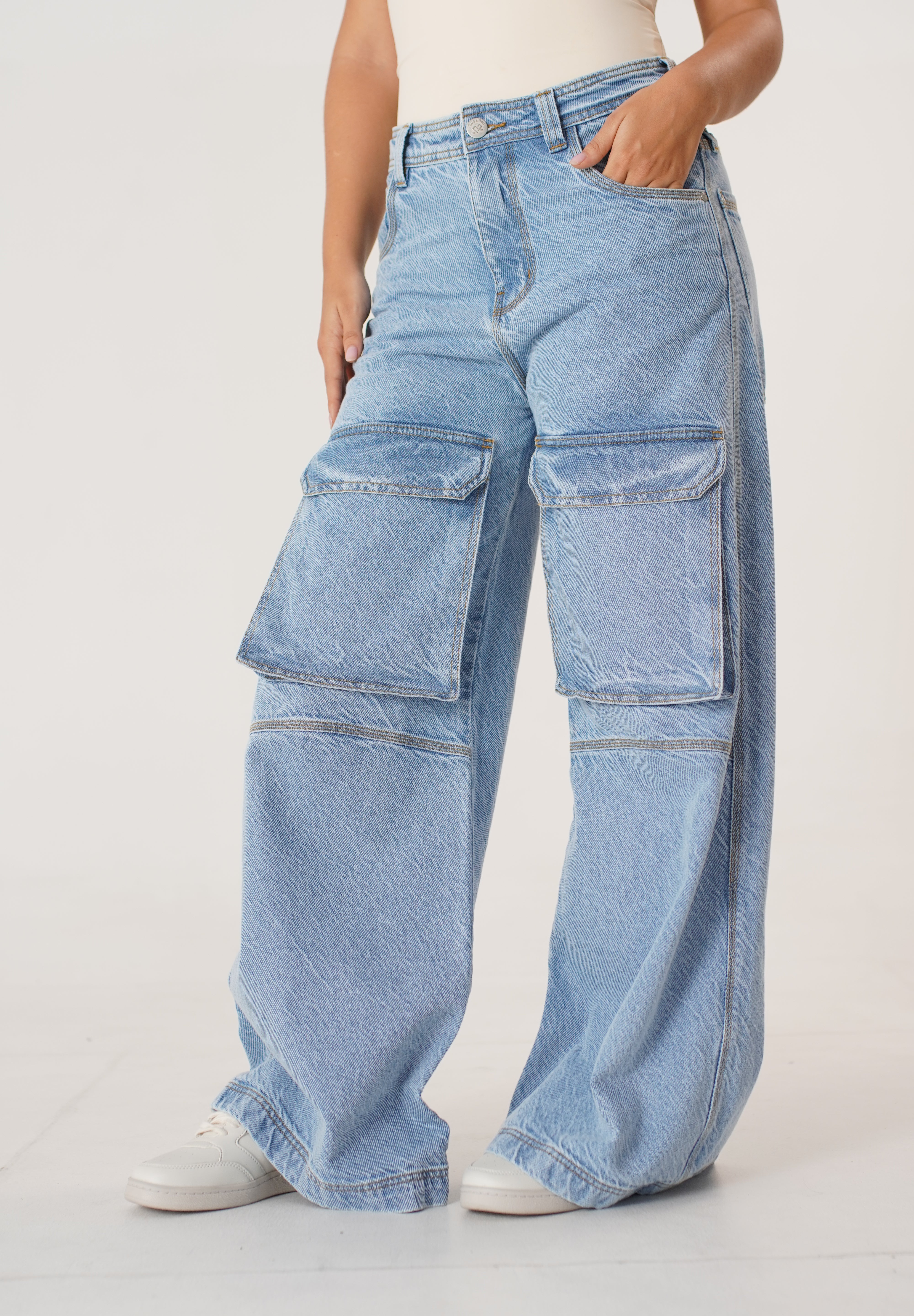 Jean Cargo Wide Leg Dama