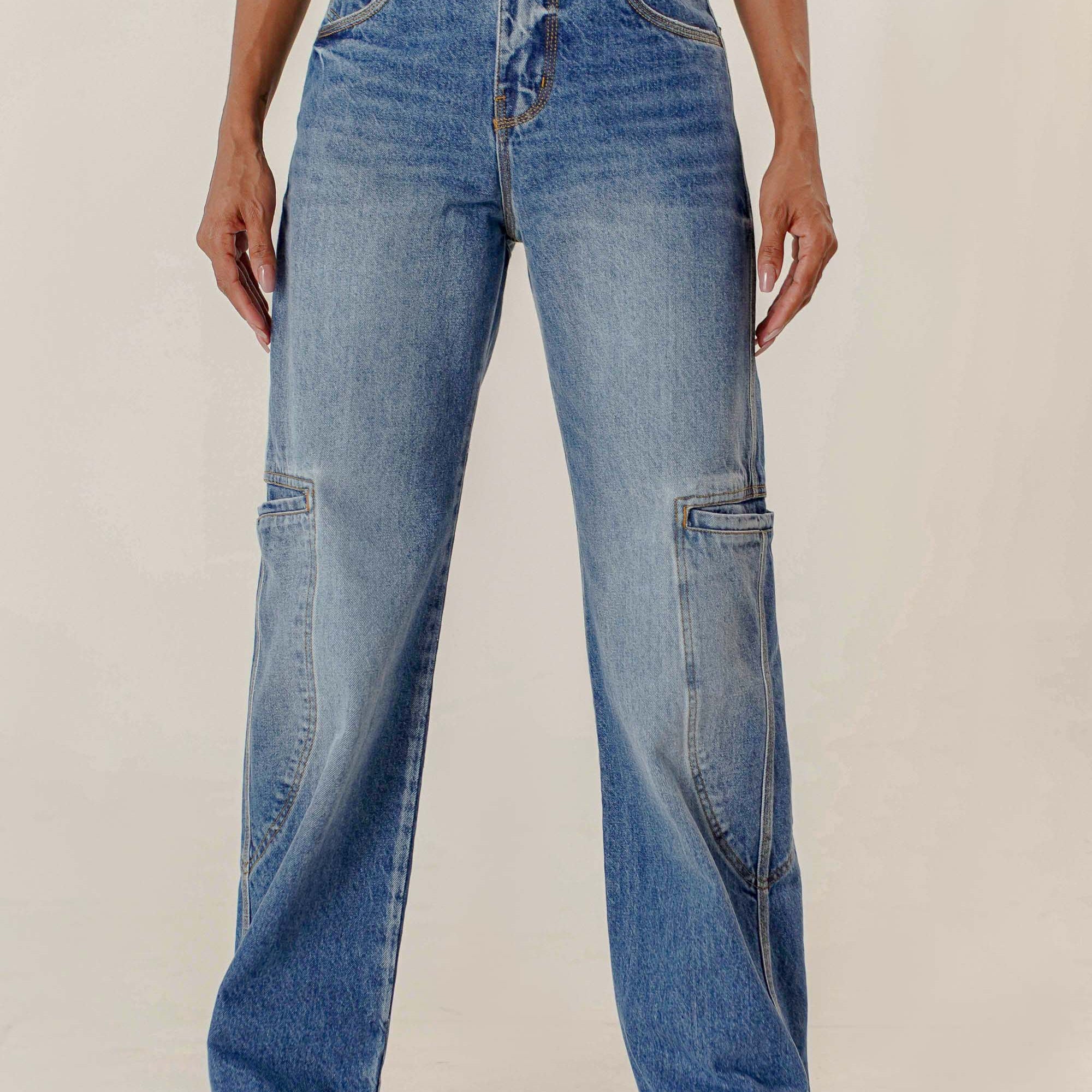 Jean Baggy Bolsillos Laterales Unisex Two&Two