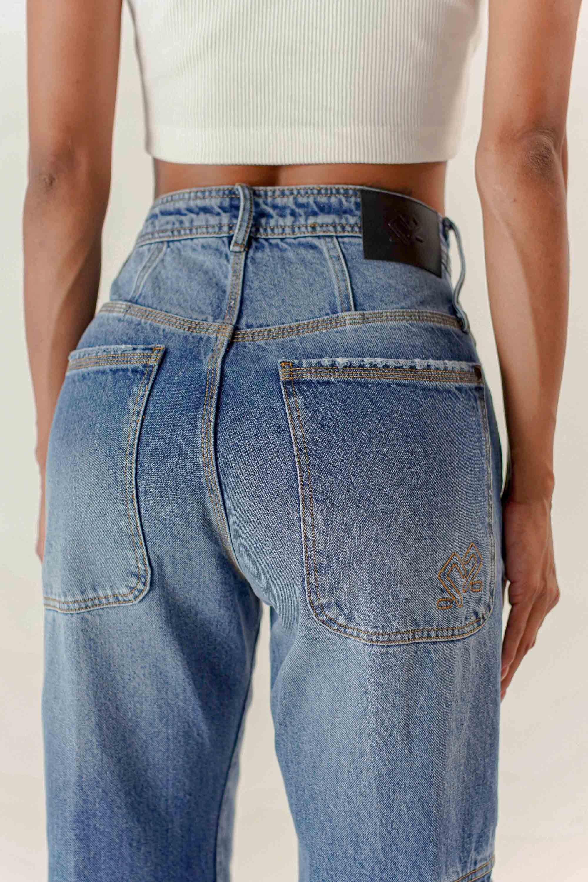 Jean Baggy Bolsillos Laterales Unisex Two&Two