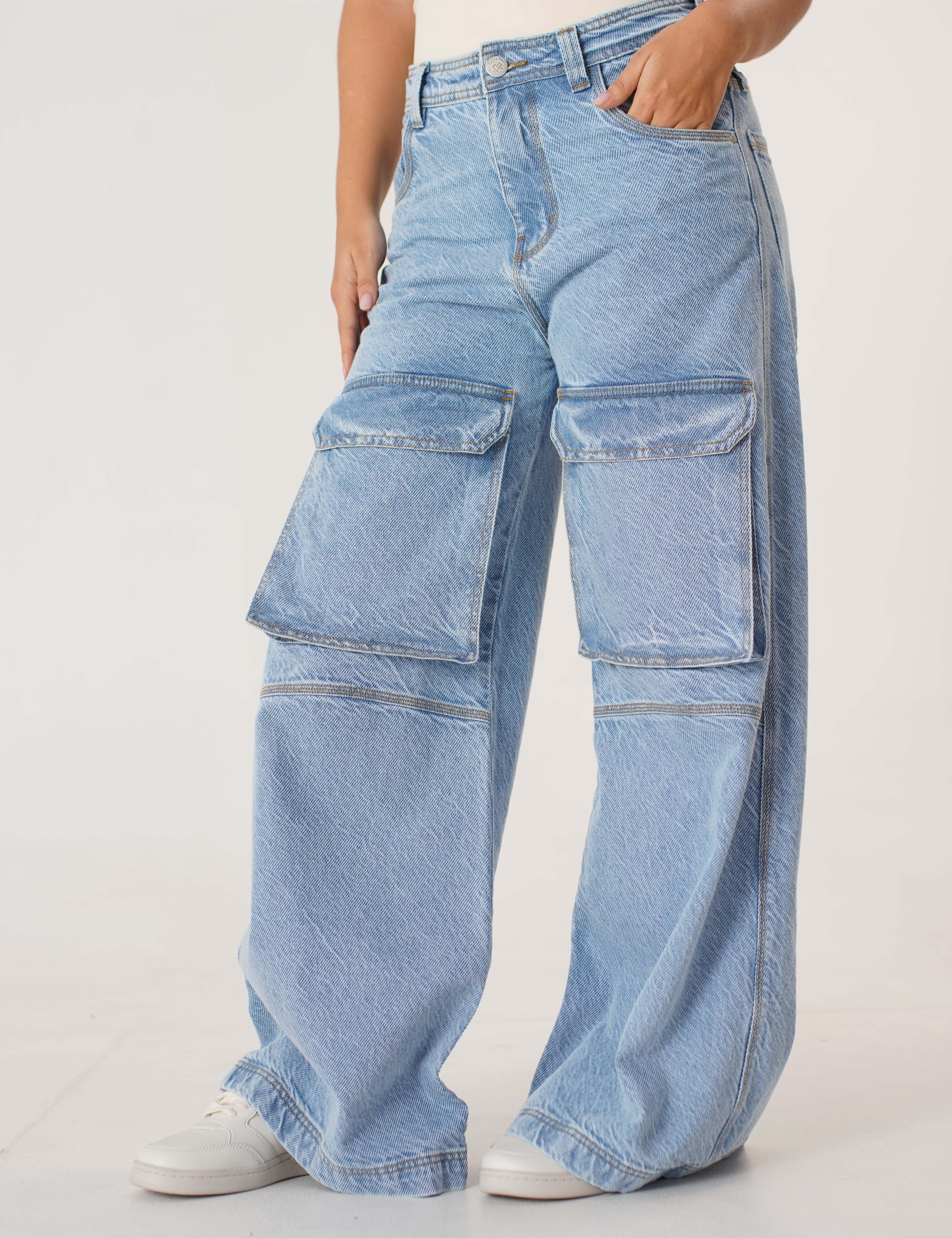 Jean Cargo Wide Leg Dama