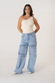 Jean Cargo Wide Leg Dama Two&Two