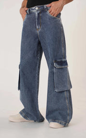 RIBBED CARGO JEAN WIDE LEG UNISEX