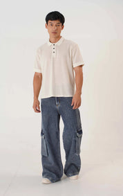 RIBBED CARGO JEAN WIDE LEG UNISEX