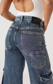 RIBBED CARGO JEAN WIDE LEG UNISEX