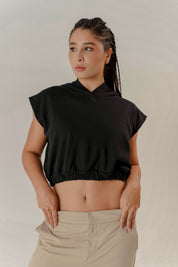 Hoodie Manga Sisa Semi Amplio Dama