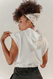 Hoodie Manga Sisa Semi Amplio Dama