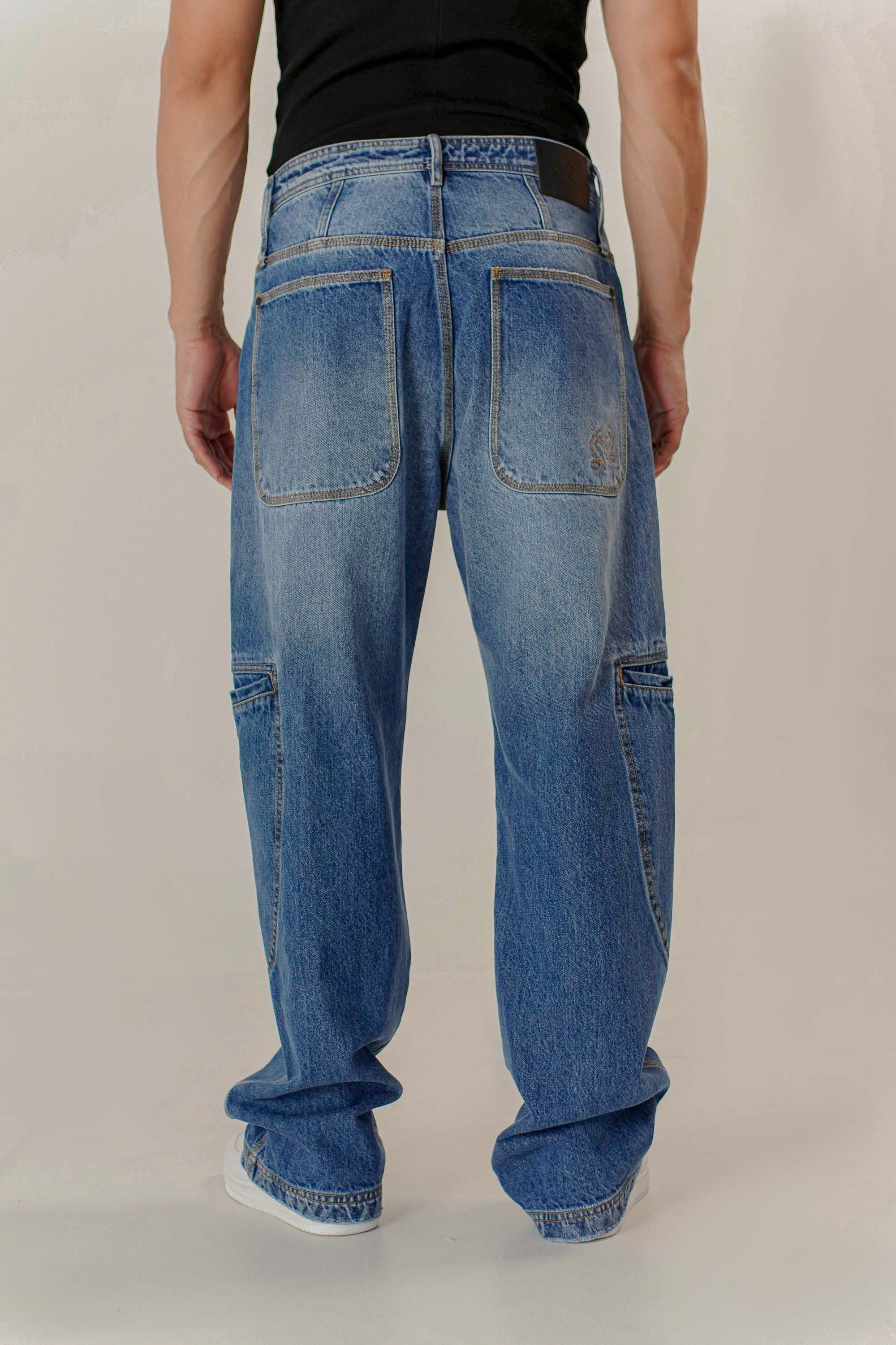 Jean Baggy Bolsillos Laterales Hombre