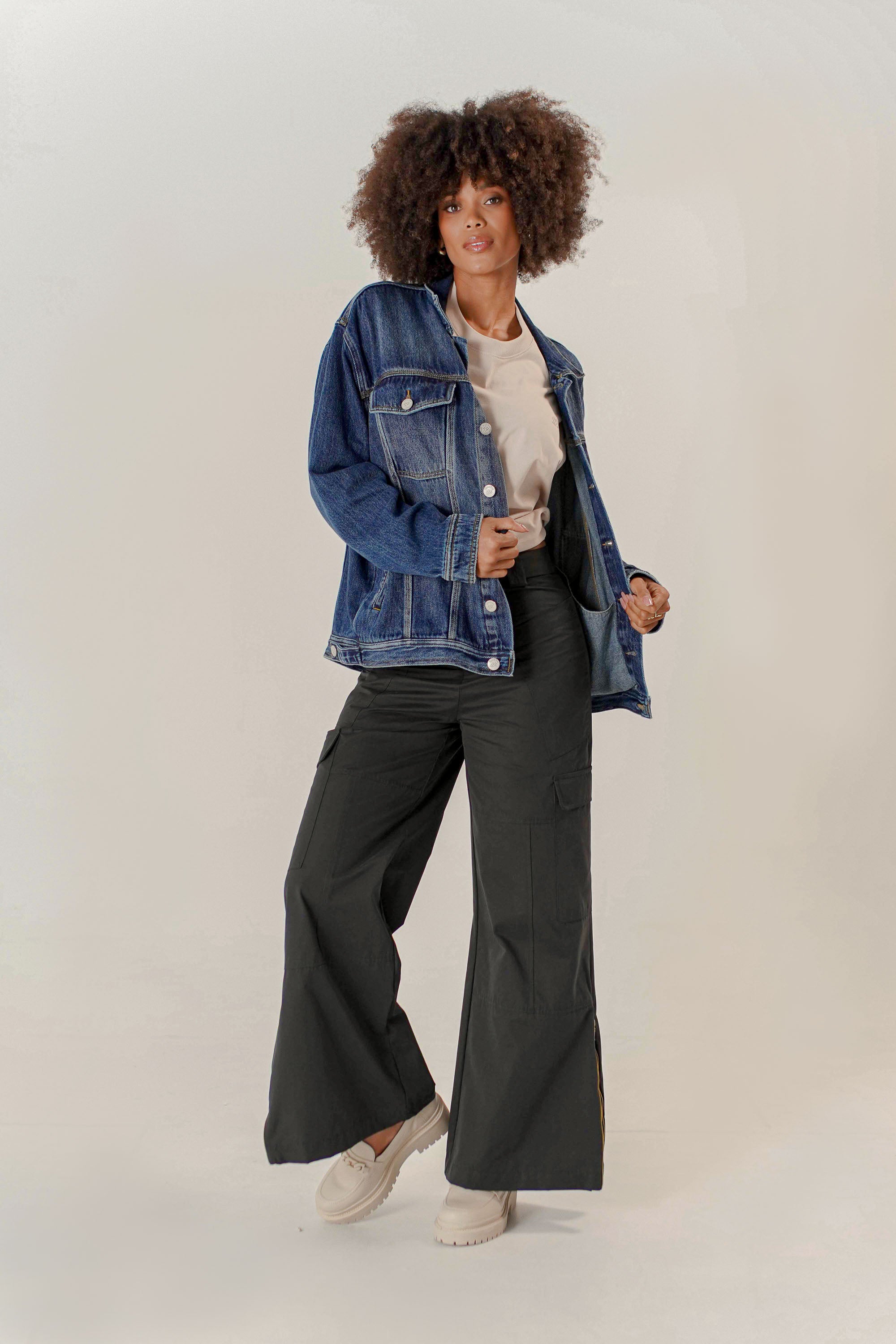 Chaqueta Denim Oversized Dama