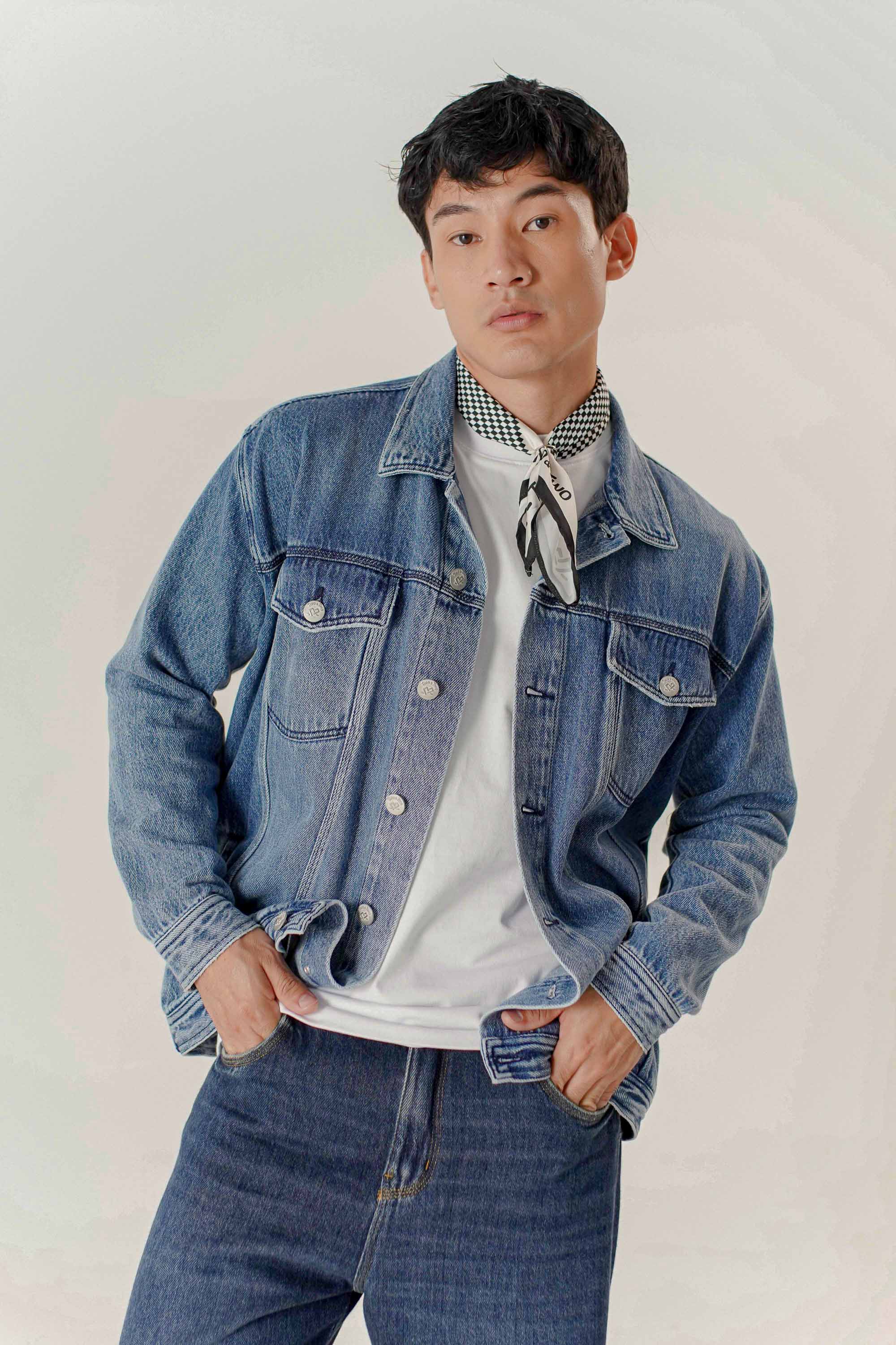 Chaqueta Denim Oversized Hombre