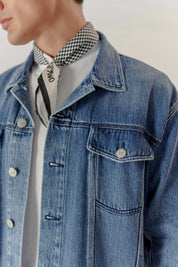 Chaqueta Denim Oversized Hombre
