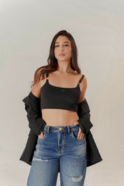 TOP CORTO CON ARGOLLA SLIM FIT DAMA