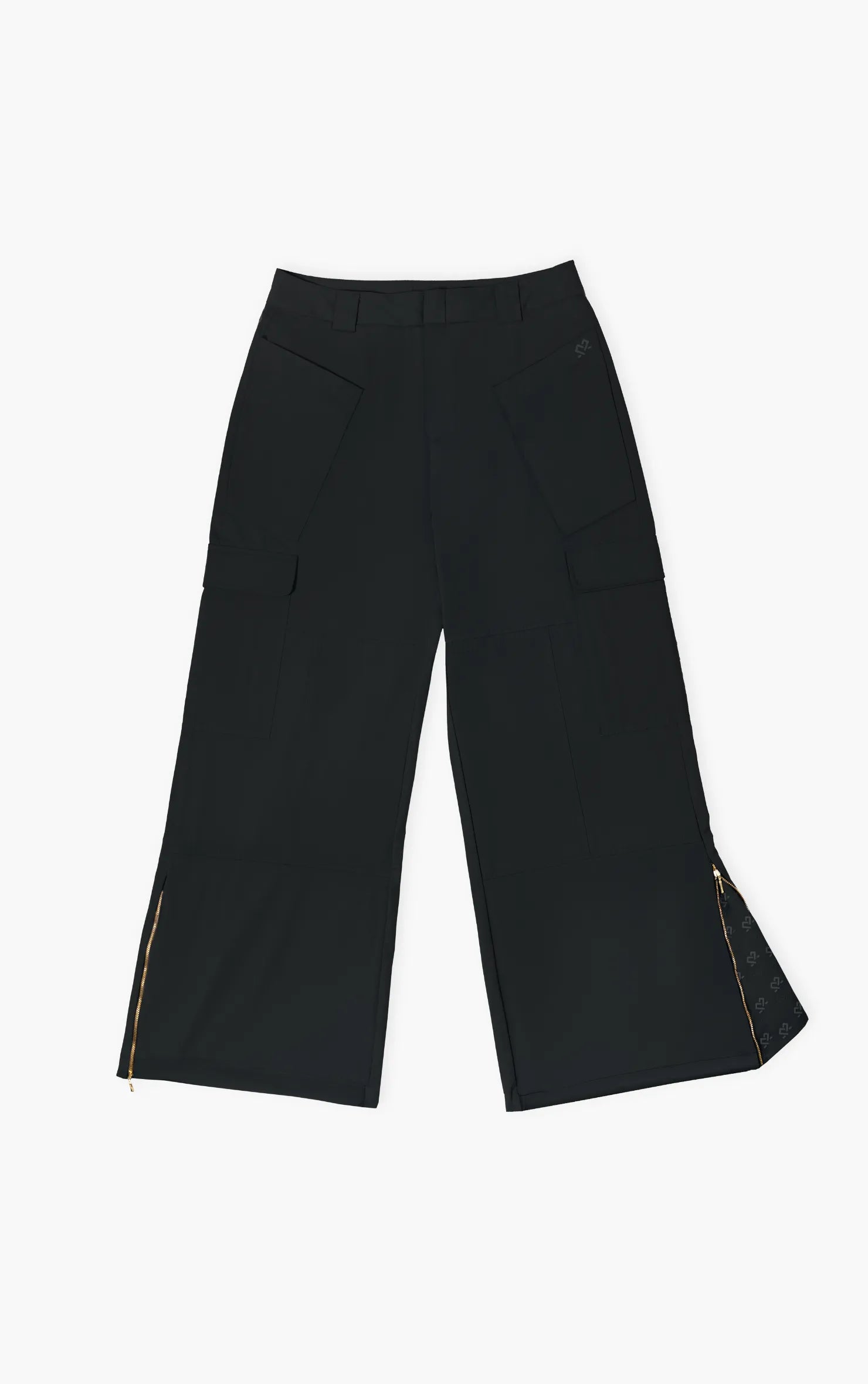 TRIANGLE CARGO PANTS NEGRO WIDE LEG DAMA TWO&TWO