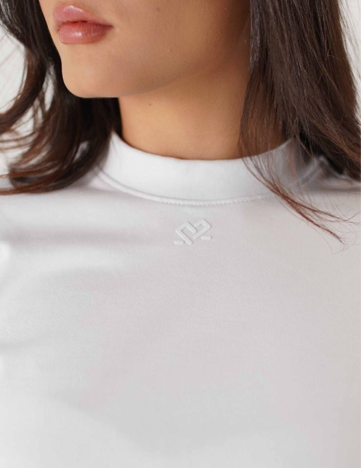 TSHIRT CROP TOP BLANCO OVERSIZE DAMA