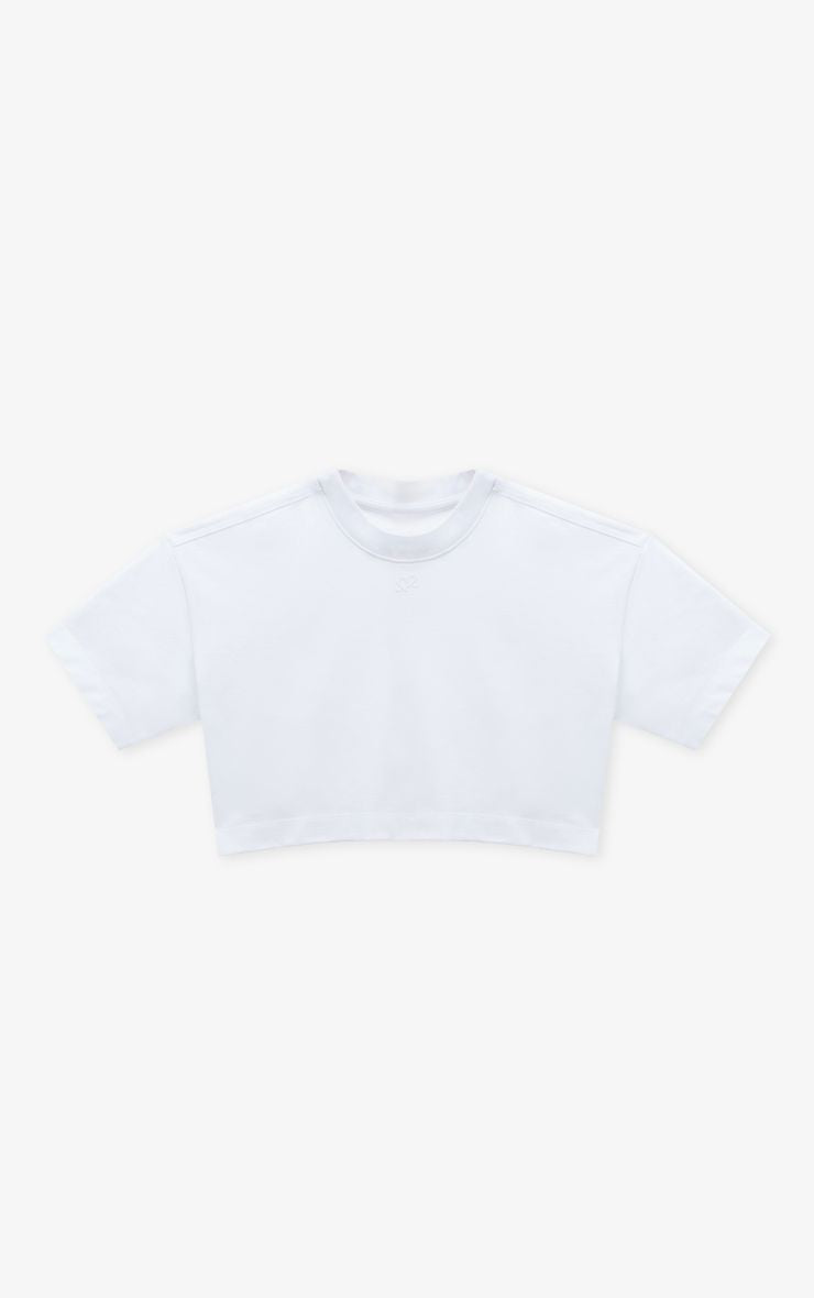 TSHIRT CROP TOP BLANCO OVERSIZE DAMA