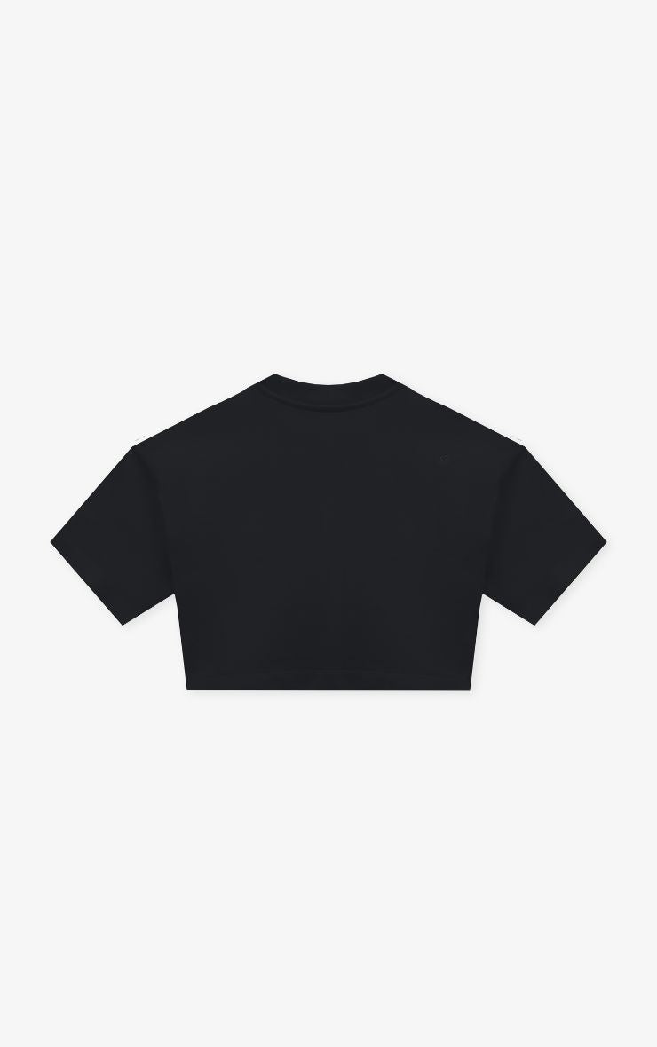 TSHIRT CROP TOP OVERSIZE DAMA NEGRO
