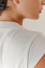 TSHIRT SUPER CROP TOP SLIM FIT BLANCO DAMA