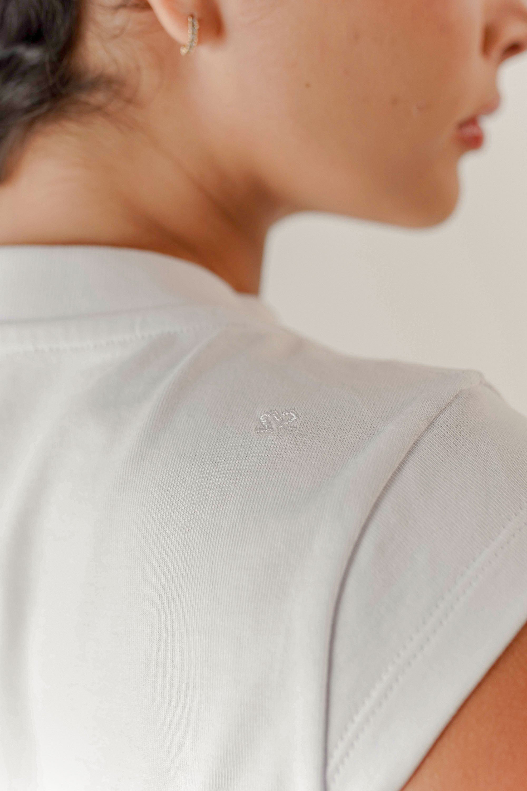 TSHIRT SUPER CROP TOP SLIM FIT BLANCO DAMA