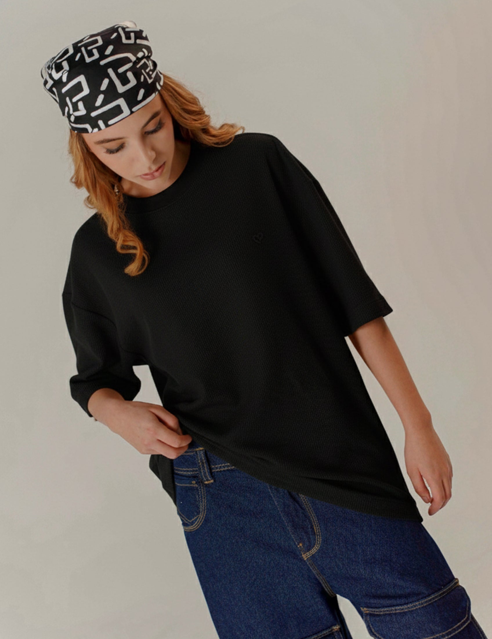 Texture T-shirt Oversized Dama Two&Two