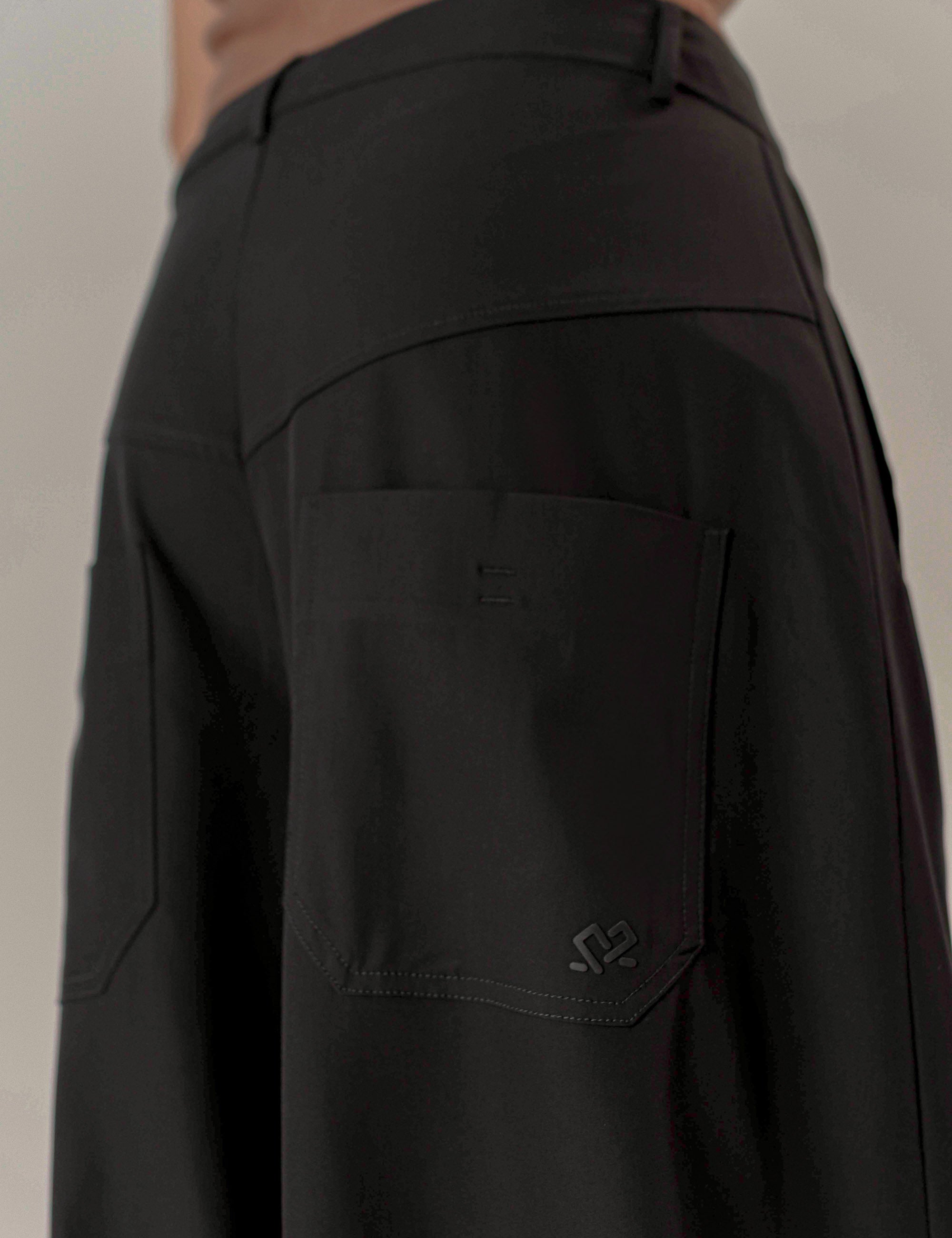 WIDE FLOW PANTS NEGRO SUPER WIDE LEG DAMA TWO&TWO