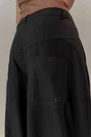 WIDE FLOW PANTS NEGRO SUPER WIDE LEG DAMA TWO&TWO