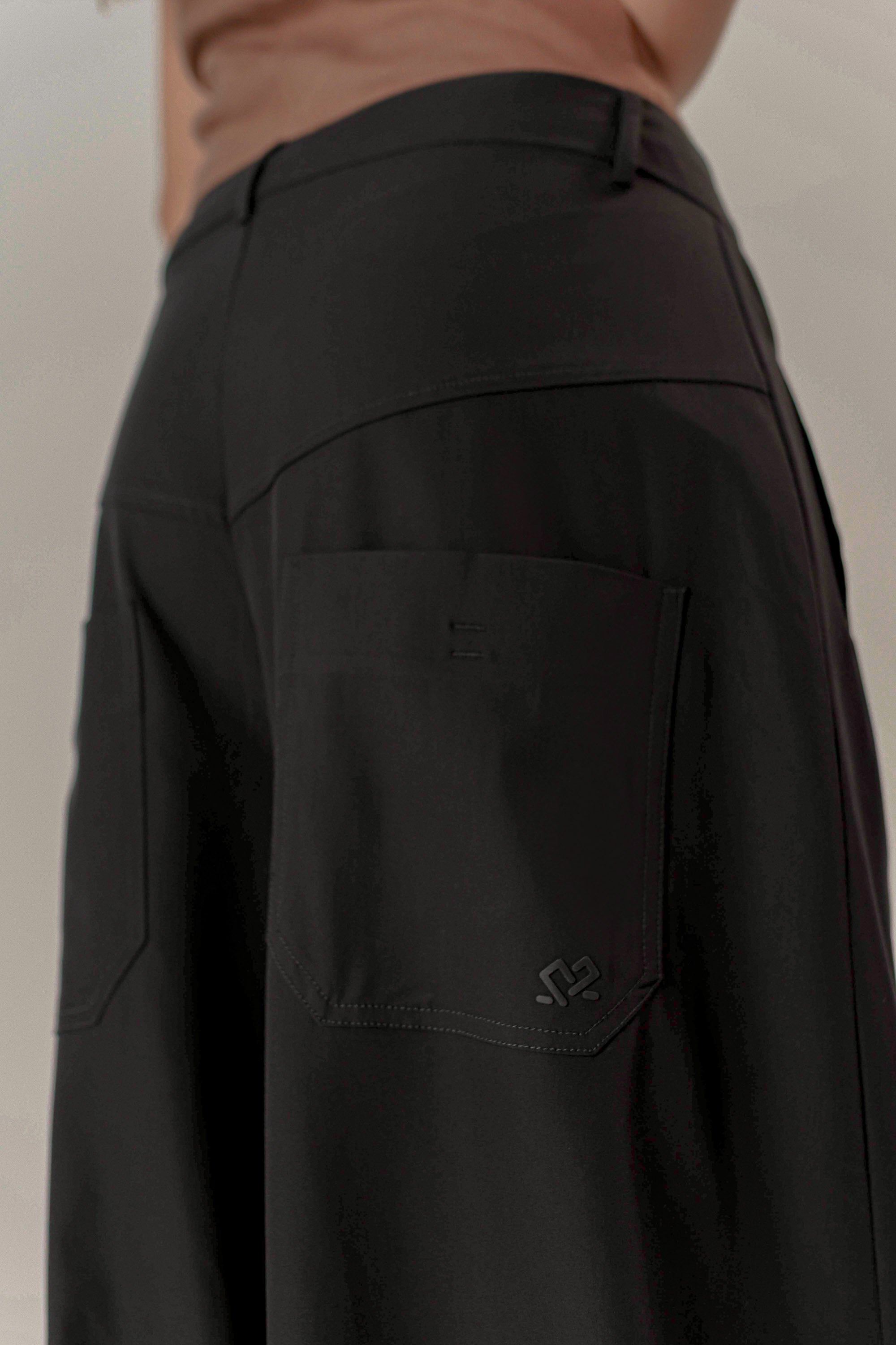 WIDE FLOW PANTS NEGRO SUPER WIDE LEG DAMA TWO&TWO