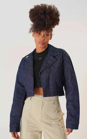 blazer corto en indigo two&two