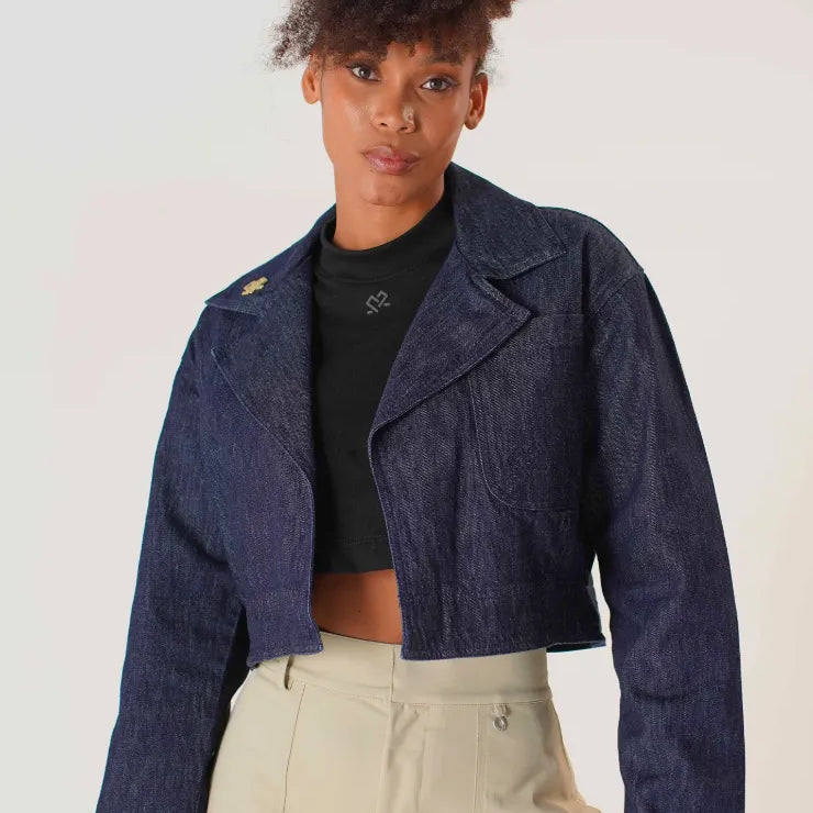 blazer corto en indigo two&two