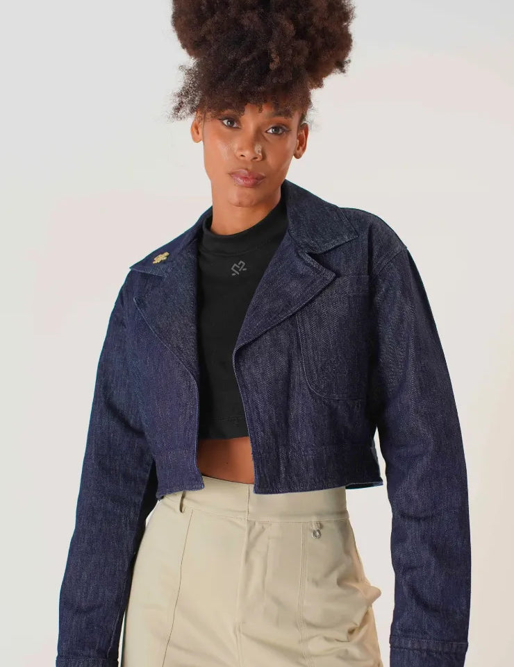 blazer corto en indigo two&two