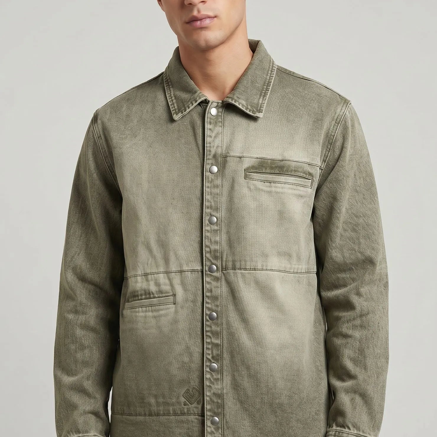 camichaqueta denim verde two&two