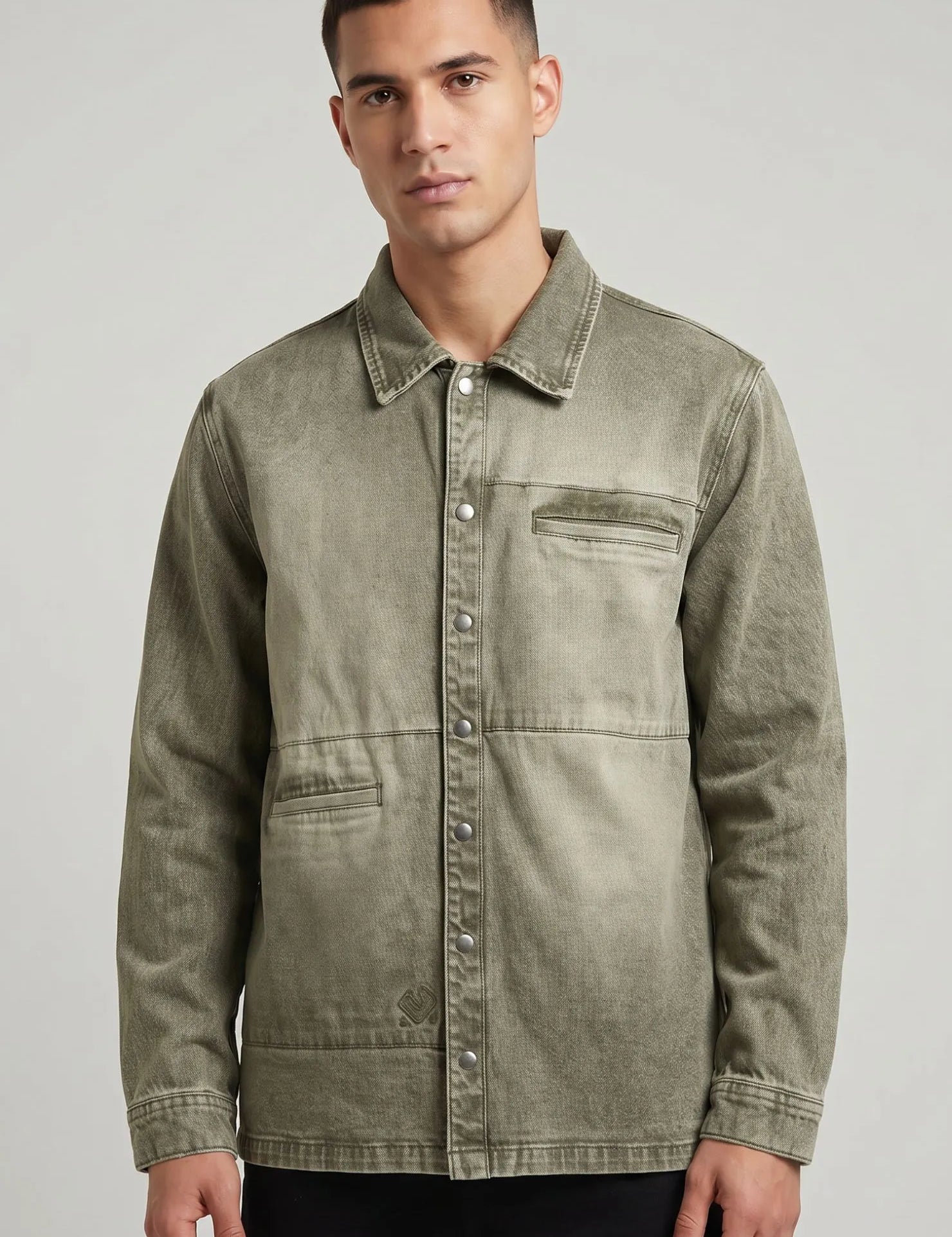 camichaqueta denim verde two&two