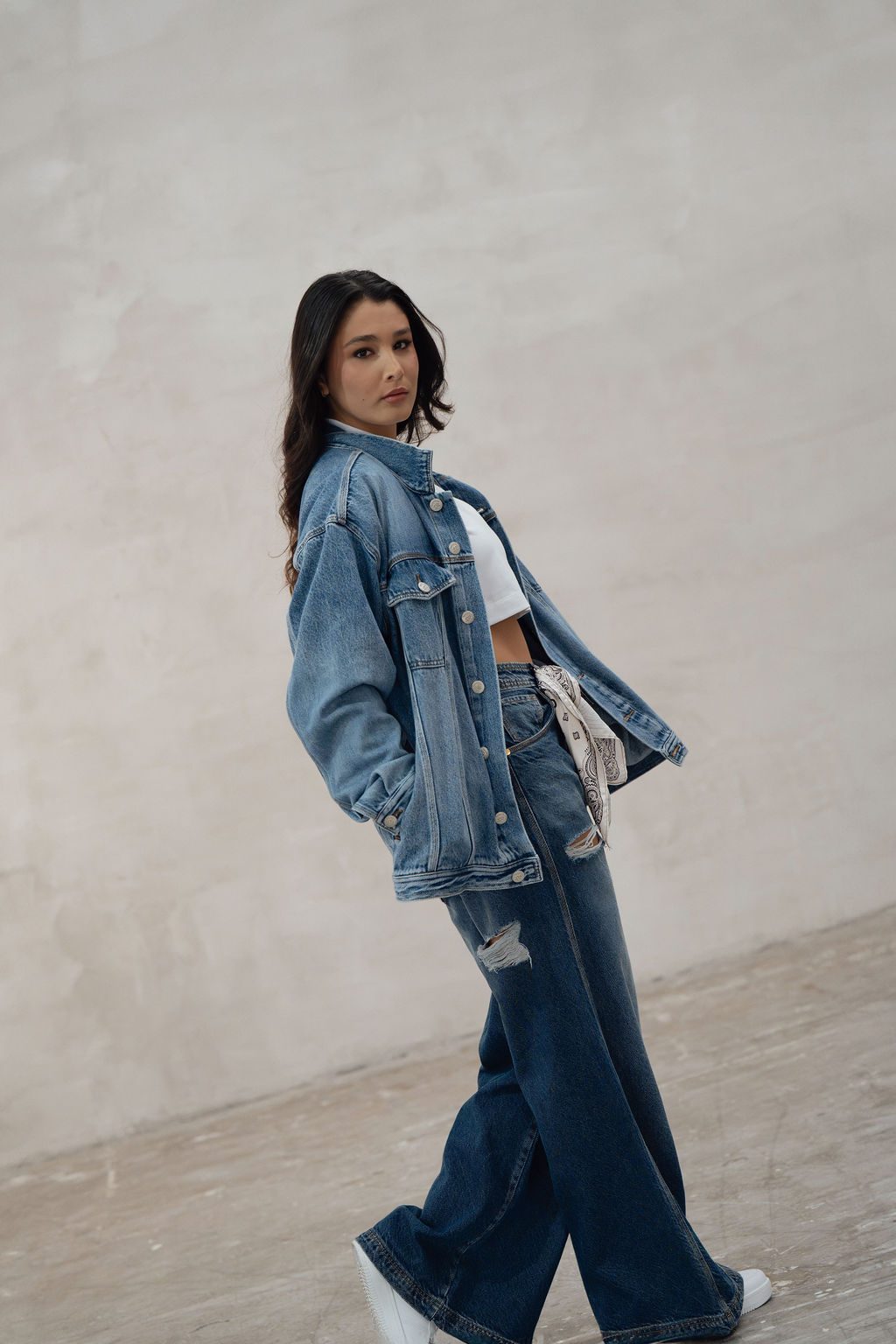 Chaqueta Denim Oversized Dama