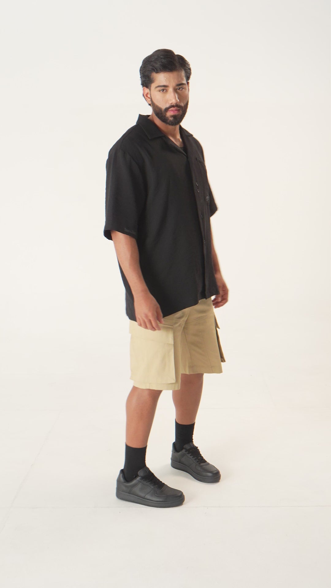 Camisa Manga Corta Oversized Hombre