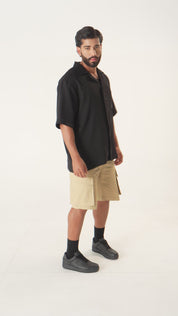 Camisa Manga Corta Oversized Hombre