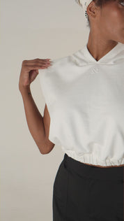 Hoodie Manga Sisa Semi Amplio Dama